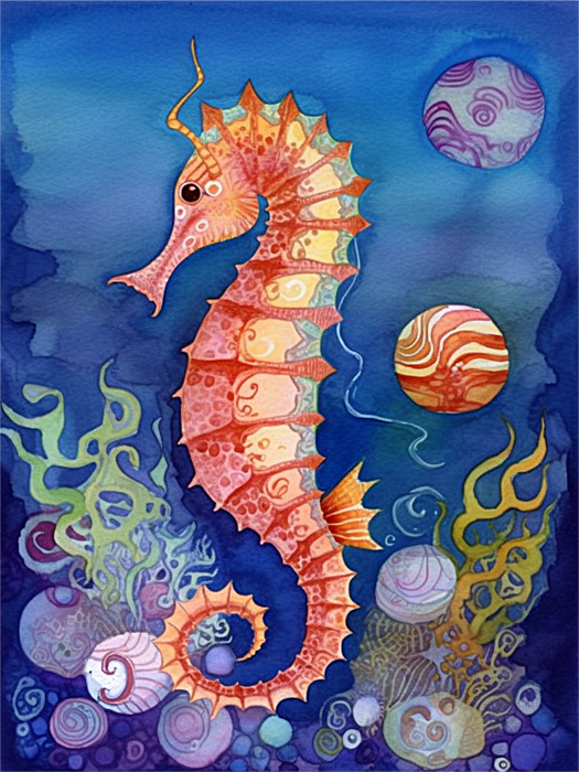 Hippocampi Paint By Numbers Kits UK MJ1847