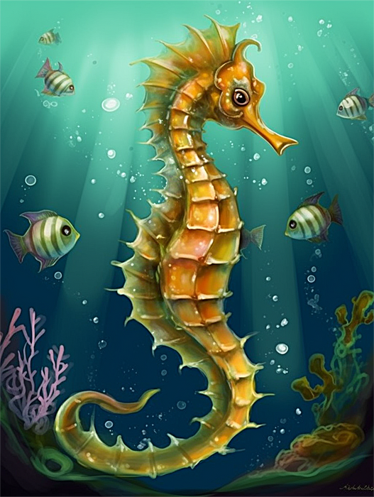 Hippocampi Paint By Numbers Kits UK MJ1848