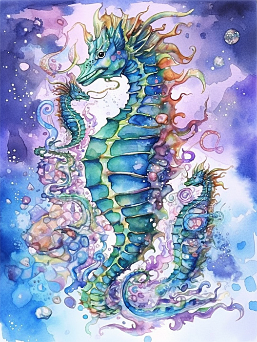 Hippocampi Paint By Numbers Kits UK MJ1852