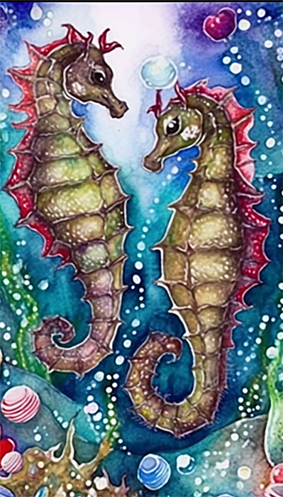 Hippocampi Diy Paint By Numbers Kits UK For Adult Kids MJ1854