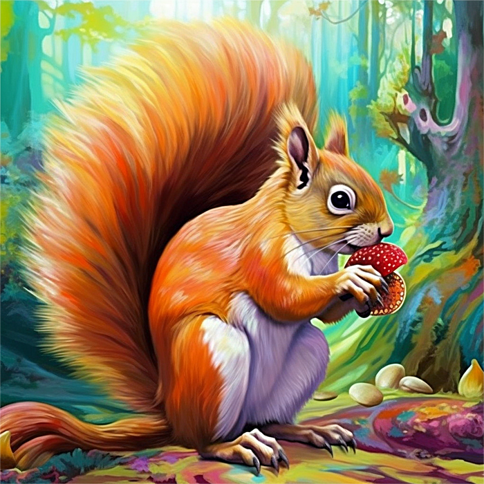 Squirrel Diy Paint By Numbers Kits UK For Adult Kids MJ1856