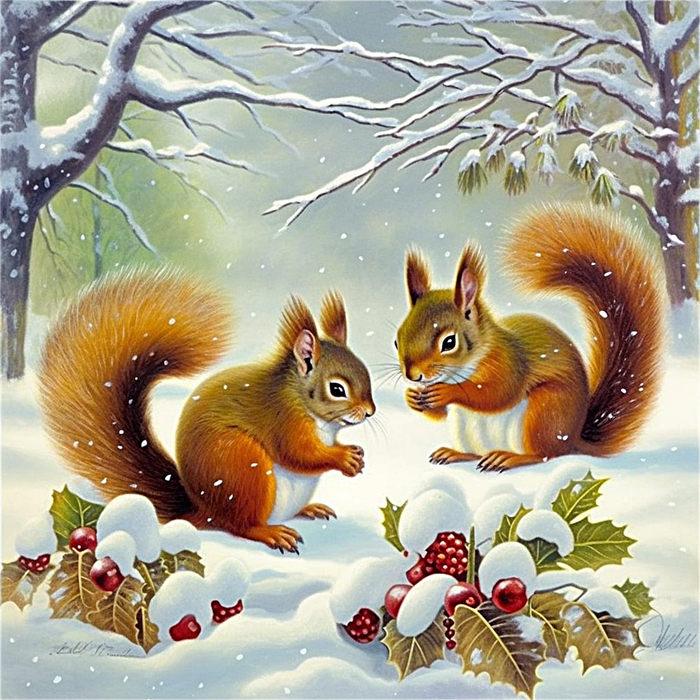 Squirrel Diy Paint By Numbers Kits UK For Adult Kids MJ1860