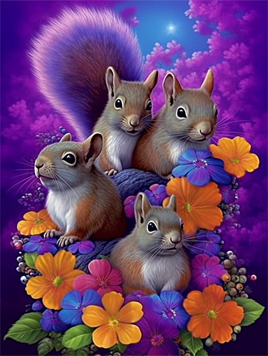 Squirrel Diy Paint By Numbers Kits UK For Adult Kids MJ1864