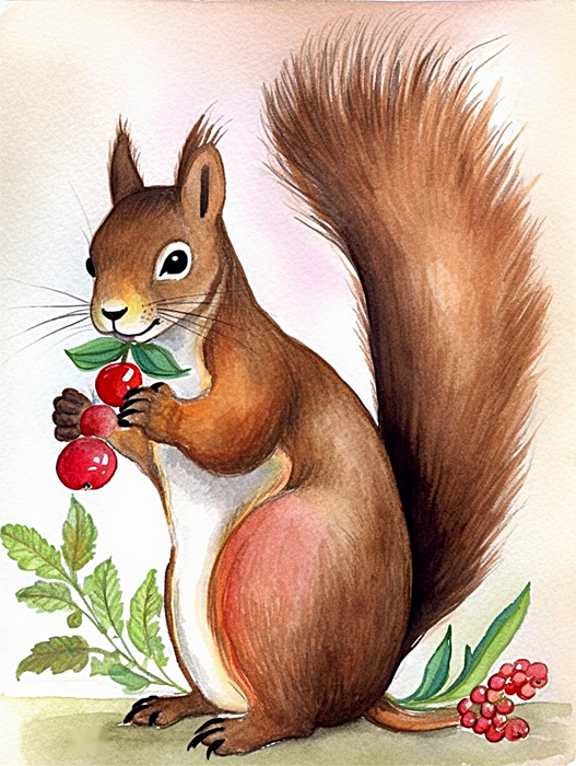 Squirrel Diy Paint By Numbers Kits UK For Adult Kids MJ1866