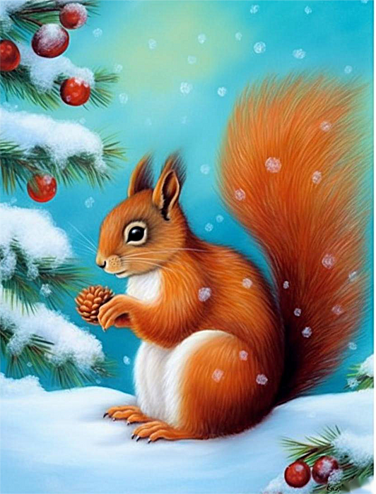 Squirrel Diy Paint By Numbers Kits UK For Adult Kids MJ1869