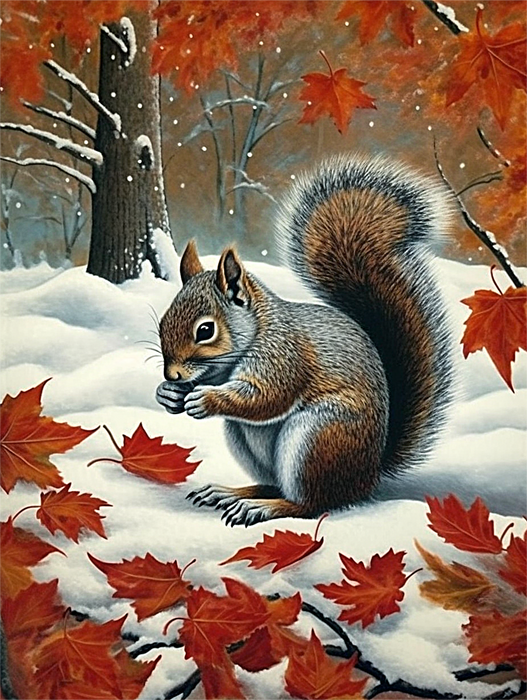 Squirrel Diy Paint By Numbers Kits UK For Adult Kids MJ1870