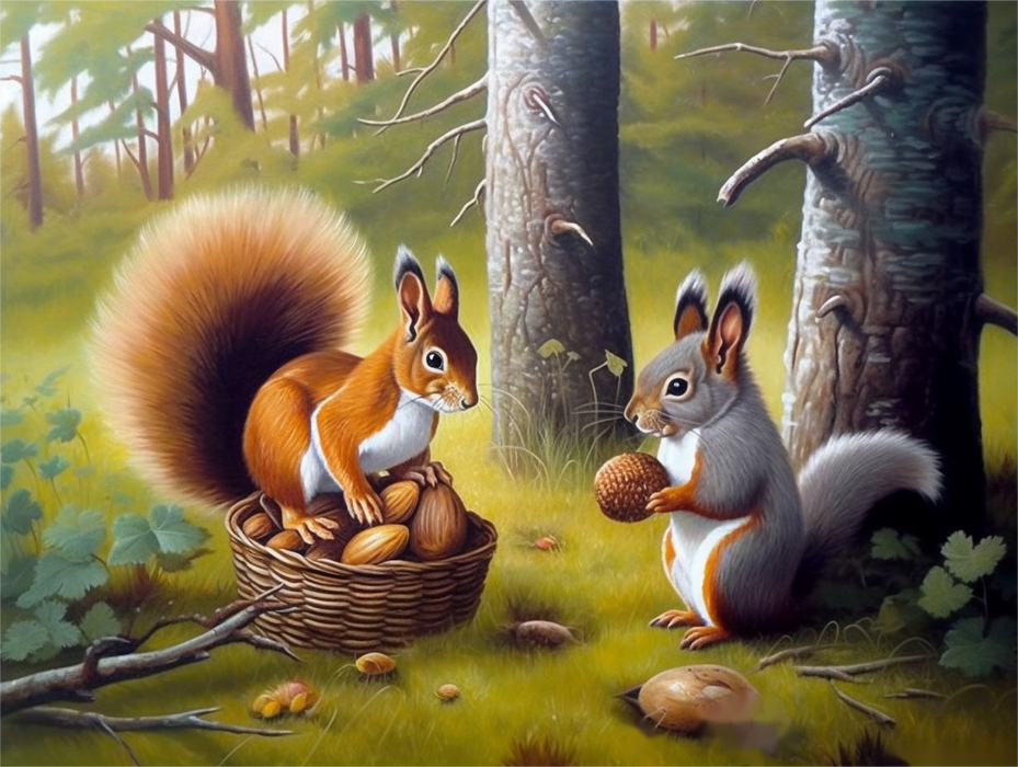 Squirrel Diy Paint By Numbers Kits UK For Adult Kids MJ1877
