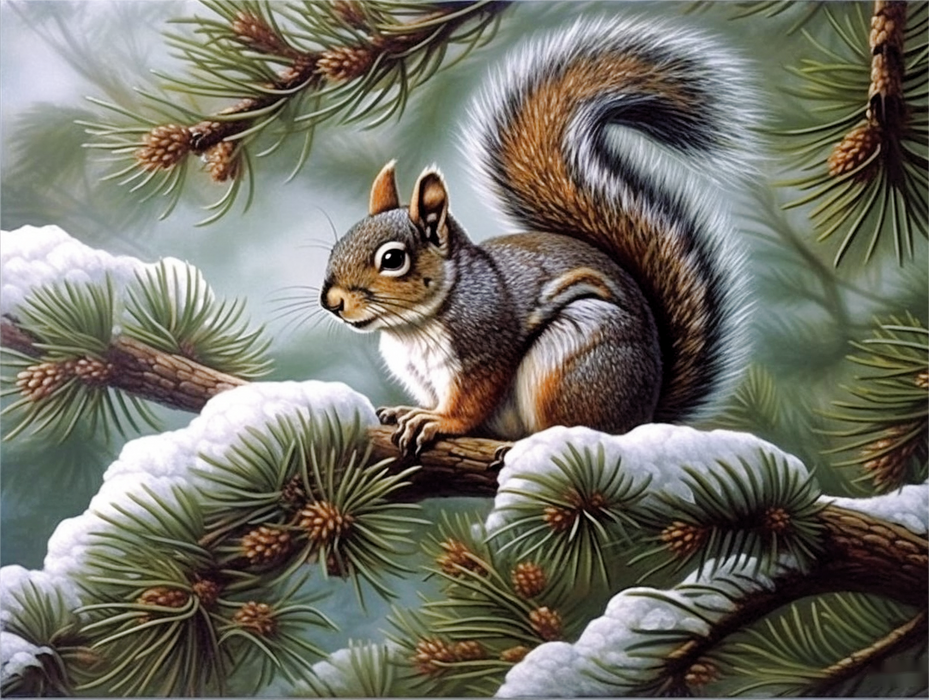 Squirrel Diy Paint By Numbers Kits UK For Adult Kids MJ1878