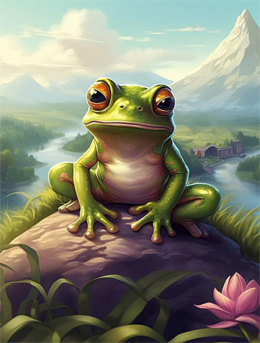 Frog Diy Paint By Numbers Kits UK For Adult Kids MJ1919