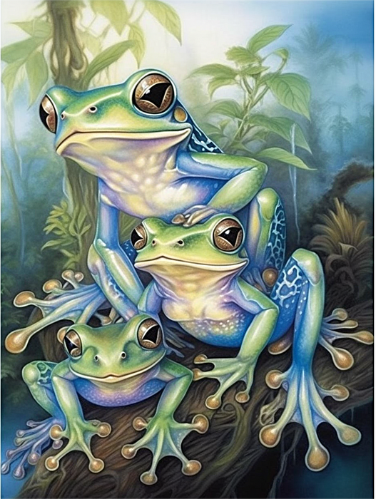 Frog Diy Paint By Numbers Kits UK For Adult Kids MJ1938