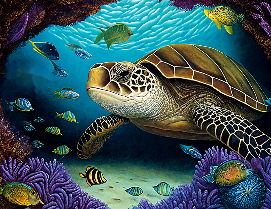 Turtle Paint By Numbers Kits UK MJ1994