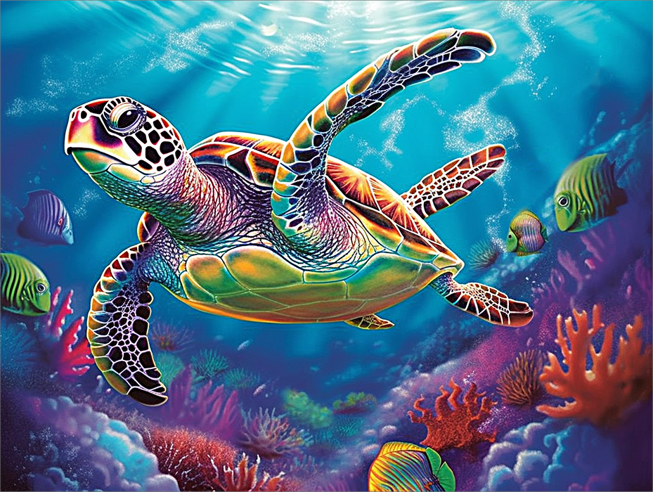 Turtle Paint By Numbers Kits UK MJ1998