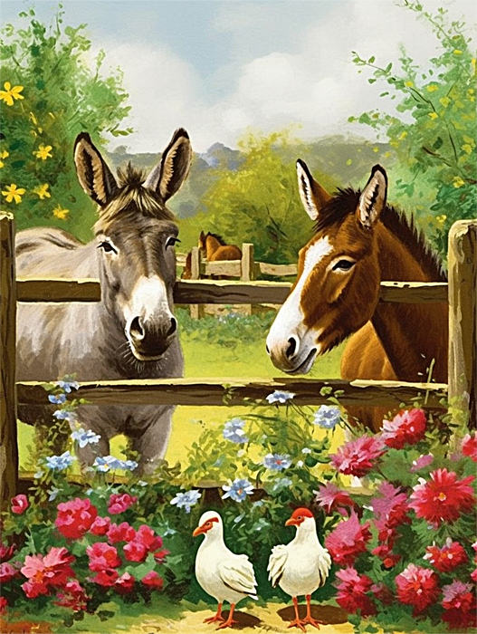 Donkey Paint By Numbers Kits UK MJ2009