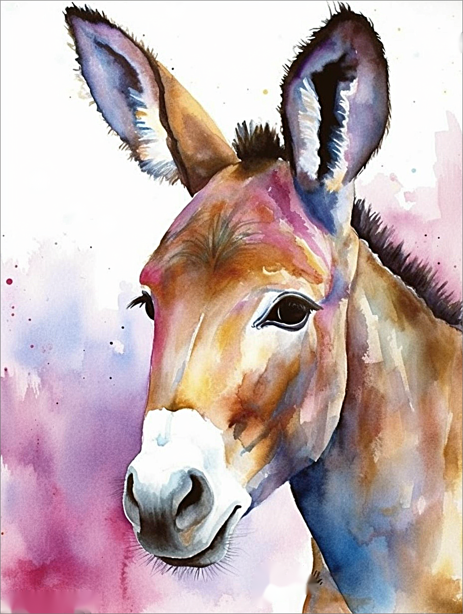 Donkey Paint By Numbers Kits UK MJ2028 — Artnumbers.co.uk