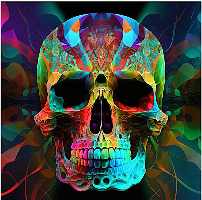 Skull Diy Paint By Numbers Kits UK For Adult Kids MJ2029