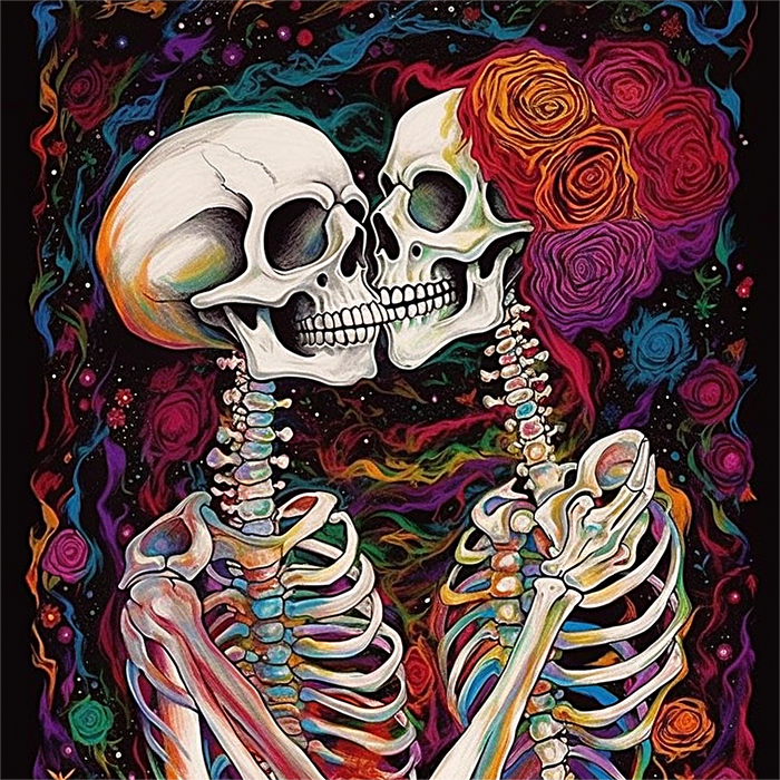 Skull Diy Paint By Numbers Kits UK For Adult Kids MJ2032