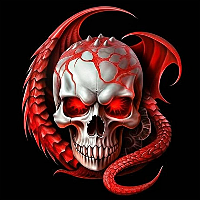 Skull Diy Paint By Numbers Kits UK For Adult Kids MJ2036