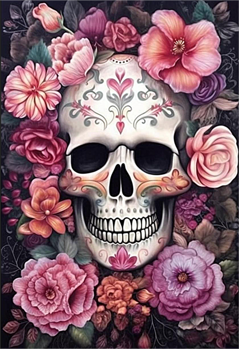 Skull Paint By Numbers Kits UK MJ2064