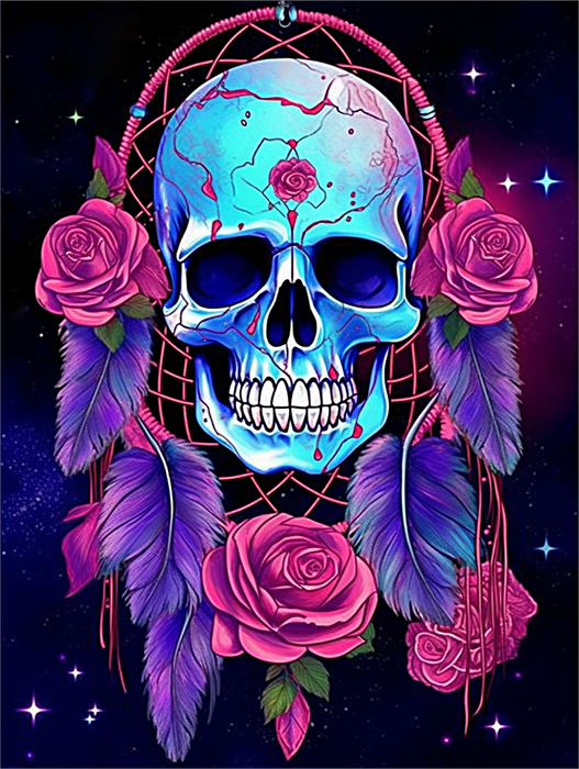 Skull Paint By Numbers Kits UK MJ2068