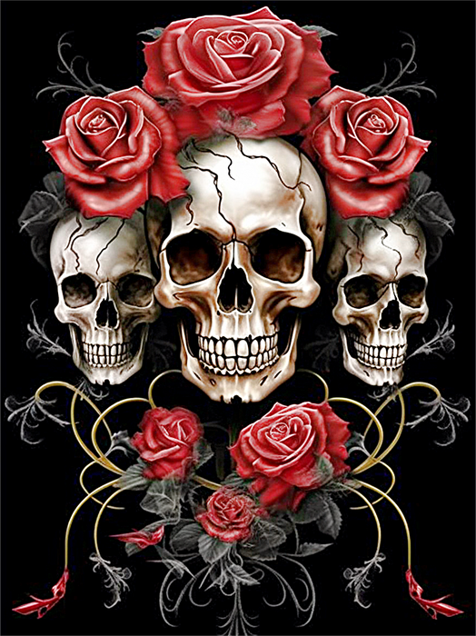 Skull Paint By Numbers Kits UK MJ2074