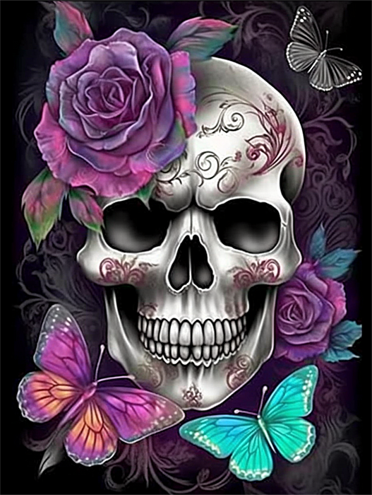 Skull Paint By Numbers Kits UK MJ2083
