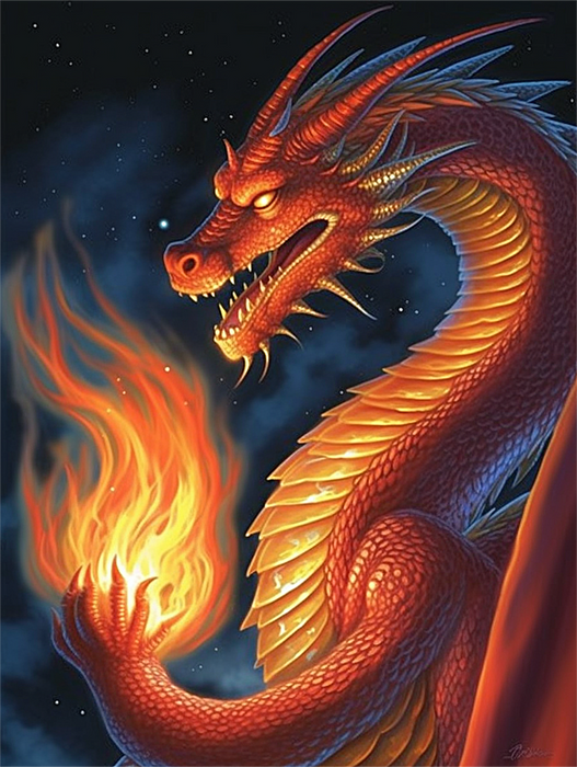 Dragon Paint By Numbers Kits UK MJ2140