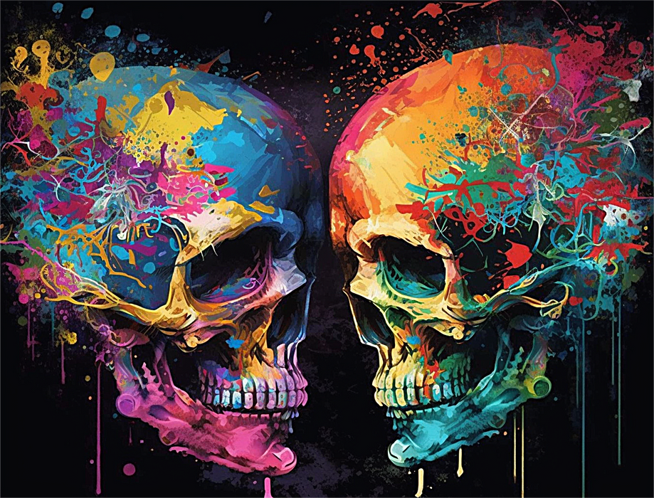 Skull Paint By Numbers Kits UK MJ2159