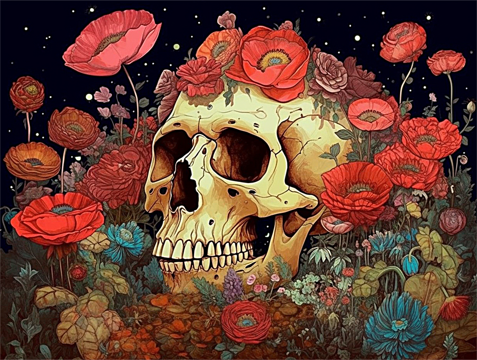 Skull Paint By Numbers Kits UK MJ2162