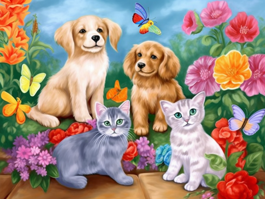 Dog Paint By Numbers Kits UK MJ9059