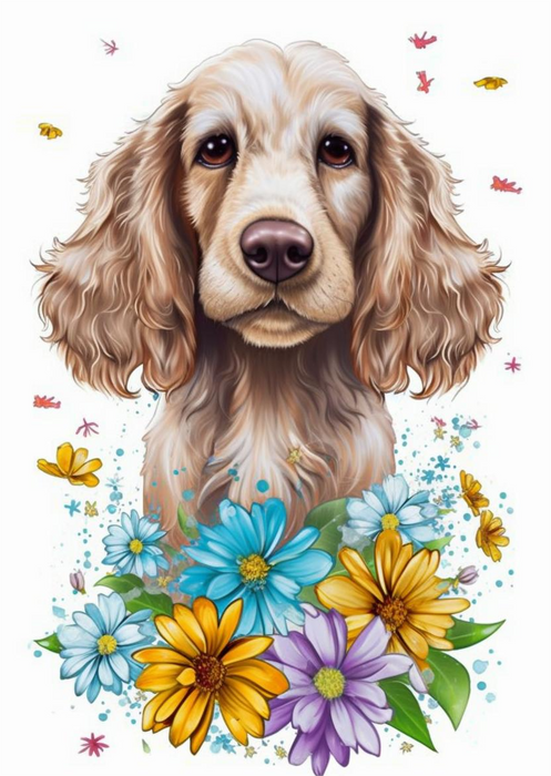 Dog Paint By Numbers Kits UK MJ9093