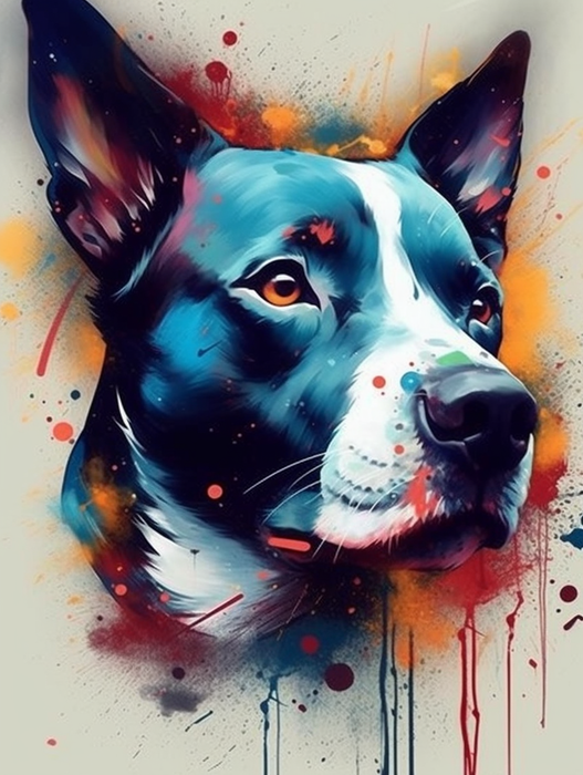 Dog Paint By Numbers Kits UK MJ9132