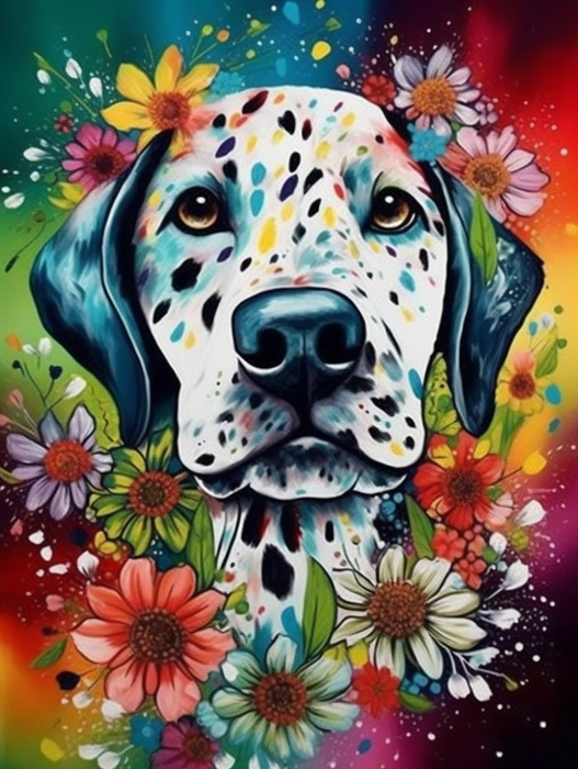 Dog Paint By Numbers Kits UK MJ9134