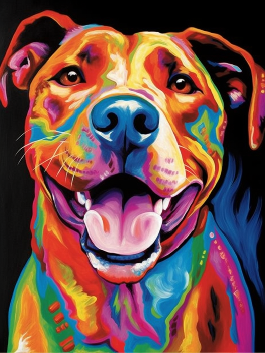 Dog Paint By Numbers Kits UK MJ9136