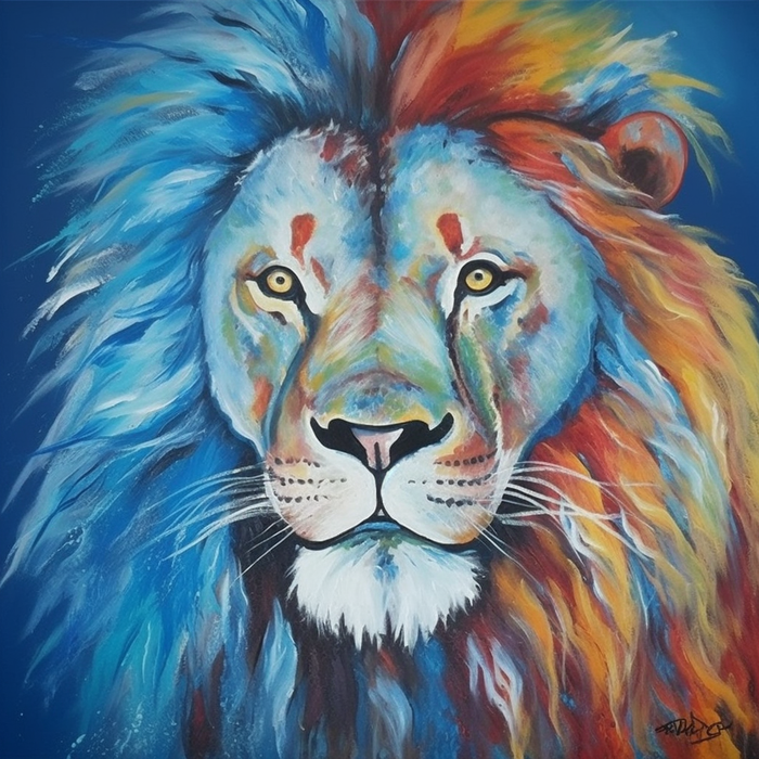 Lion Diy Paint By Numbers Kits UK For Adult Kids MJ9177