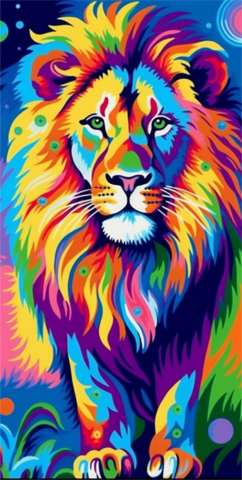 Lion Diy Paint By Numbers Kits UK For Adult Kids MJ9190