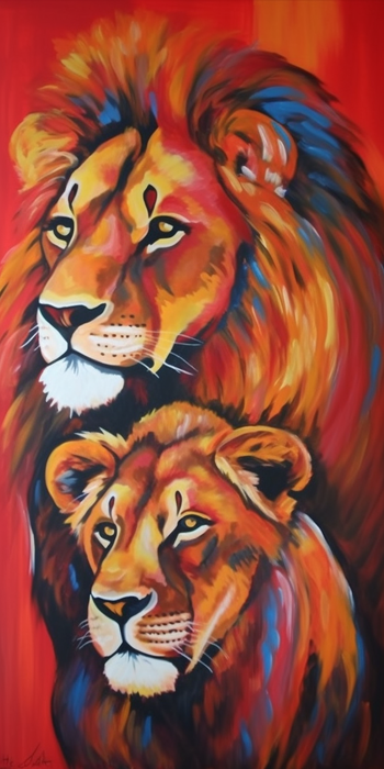 Lion Diy Paint By Numbers Kits UK For Adult Kids MJ9197