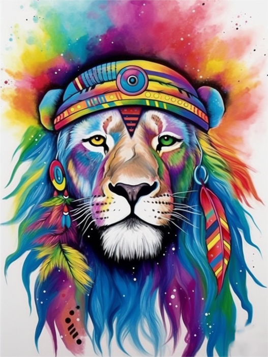 Lion Paint By Numbers Kits UK MJ9237