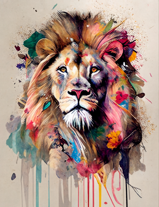 Lion Paint By Numbers Kits UK MJ9243