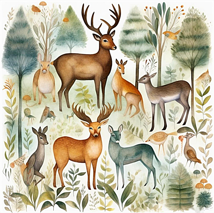 Deer Diy Paint By Numbers Kits UK For Adult Kids MJ9264