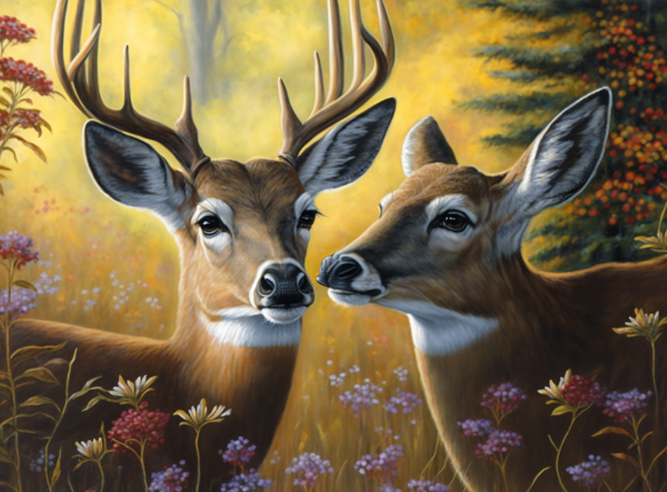 Deer Paint By Numbers Kits UK MJ9281