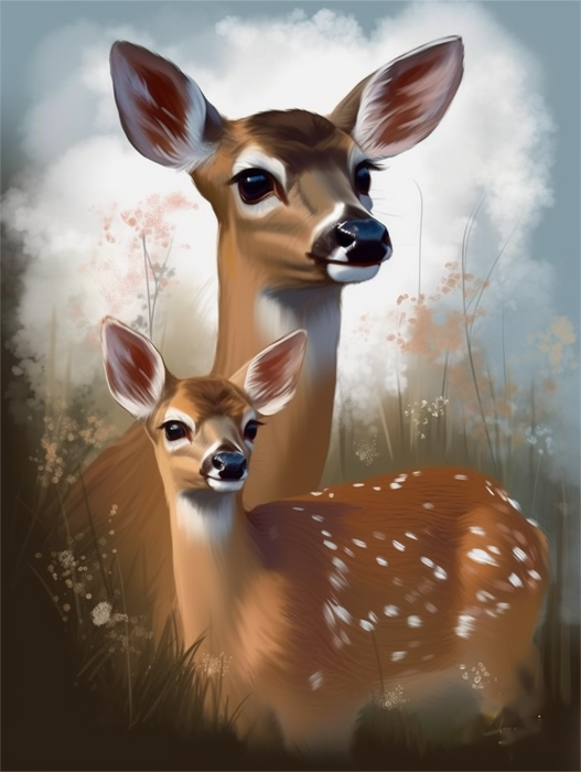 Deer Paint By Numbers Kits UK MJ9297