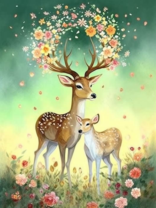 Deer Paint By Numbers Kits UK MJ9300