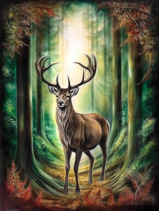 Deer Paint By Numbers Kits UK MJ9312