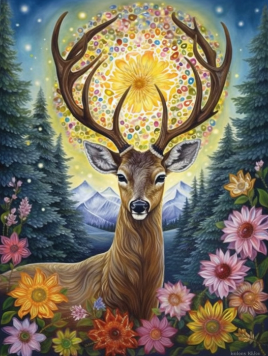 Deer Paint By Numbers Kits UK MJ9315