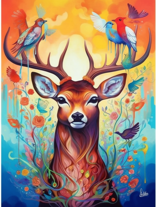 Deer Paint By Numbers Kits UK MJ9321