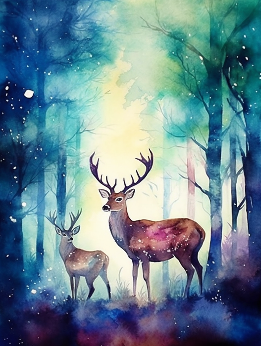 Deer Paint By Numbers Kits UK MJ9334