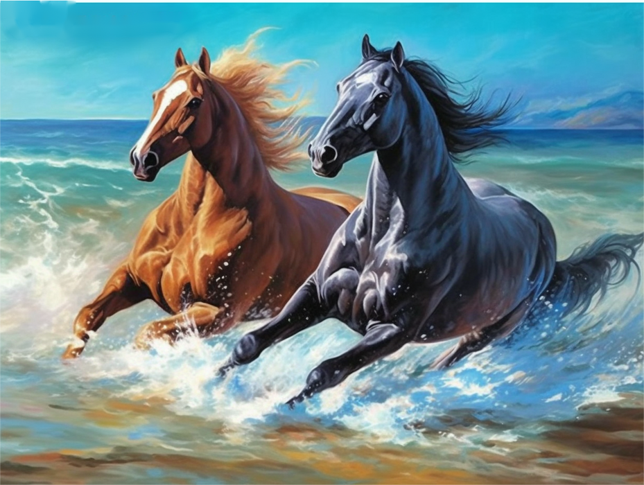 Horse Paint By Numbers Kits UK MJ9368