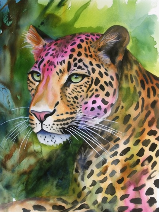 Leopard Paint By Numbers Kits UK MJ9462