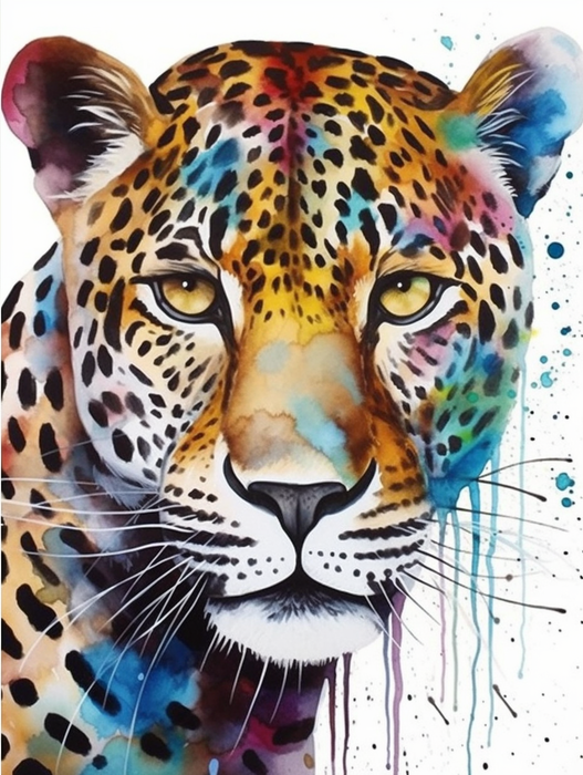 Leopard Paint By Numbers Kits UK MJ9467