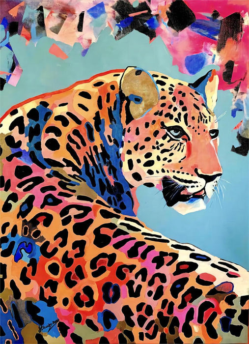 Leopard Paint By Numbers Kits UK MJ9468